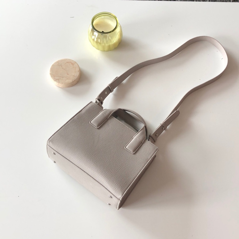 Chic neutral colored faux leather two way bag